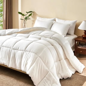 Rayon Derived from Silk Blend Comforter Full/ Size, Ultra-Soft ClimaSilk(TM) Down-Alternative Duvet Insert for Seasons with Corner Tabs, Medium Warmth, White, 82x86 Inches