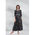 thumbnail image 1 of Rayon Pasley Printed Neck Embroidered Ethnic Dress, 1 of 9