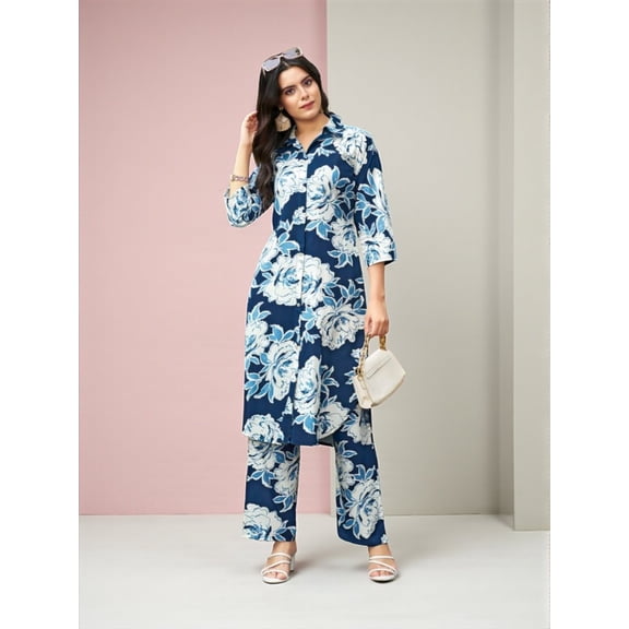 Rayon Print Traditional Two Piece Kurti Set, Cultural Wear for Women