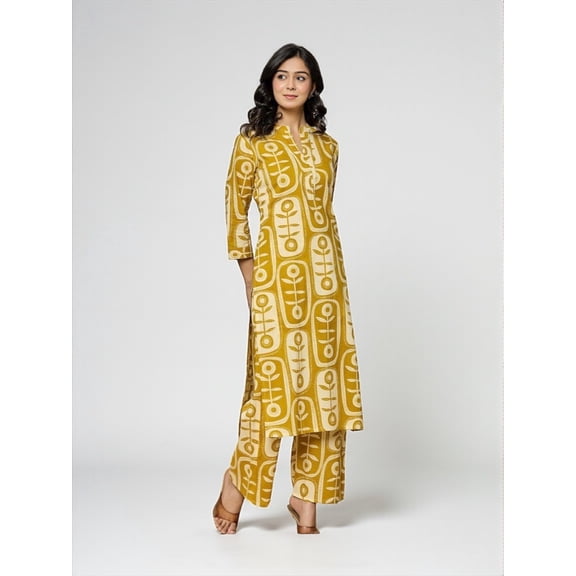 Rayon Print Traditional Two Piece Kurti Set, Cultural Wear for Women