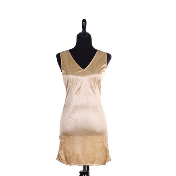 Rayon Slip Dress, Gold - Large