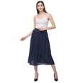 thumbnail image 1 of Rayon Womens Skirts Gauze High Waist Skirt for Women Solid Midi Skirt for Ladies Long Knee Length Girls Fashion Online By Oussum, 1 of 6