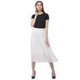 thumbnail image 1 of Rayon Womens Skirts Gauze High Waist Skirt for Women Solid Midi Skirt for Ladies Long Knee Length Girls Fashion Online By Oussum, 1 of 6