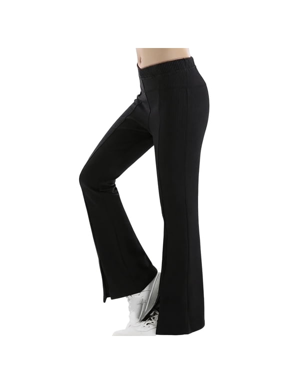 Rayon for Kids Girl Boy Fall Summer Lounge Slit Flare Wide Leg Plain Long Bootcut Leg Trousers Pants Child 2026 Clothes Trendy Y2K