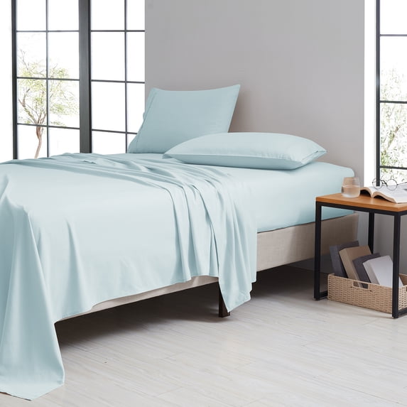 Rayon from Bamboo 4 Piece Luxury Solid Sheet Set - 8 Colors - Aqua - Twin