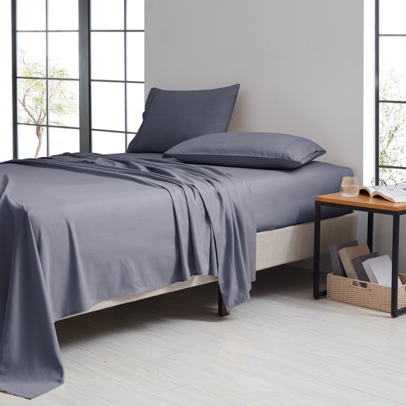 Rayon from Bamboo 4 Piece Luxury Solid Sheet Set - 8 Colors - Grey - King