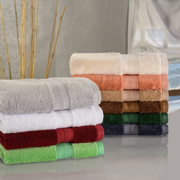 Rayon from Bamboo 650 GSM 12-Piece Face Towel Set Chrome