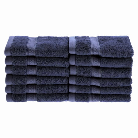 Rayon from Bamboo 650 GSM 12-Piece Face Towel Set River Blue