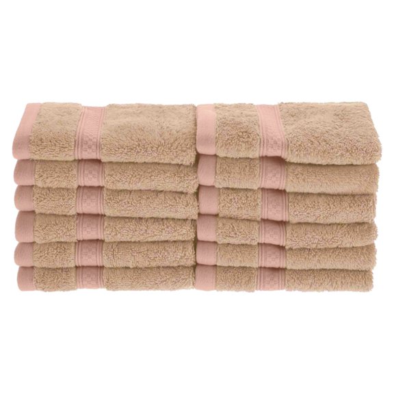 Rayon from Bamboo 650 GSM 12-Piece Face Towel Set Sand