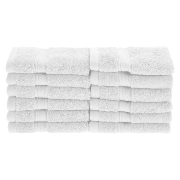 Rayon from Bamboo 650 GSM 12-Piece Face Towel Set White