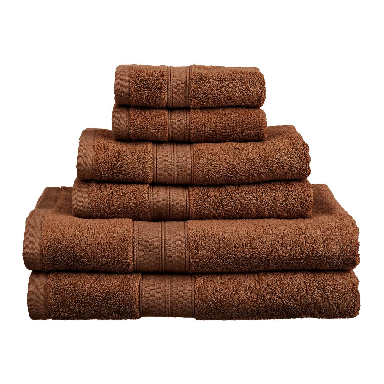 Rayon from Bamboo 650 GSM 6-Piece Towel Set, 2 Face, 2 Hand, and 2 Bath Cocoa