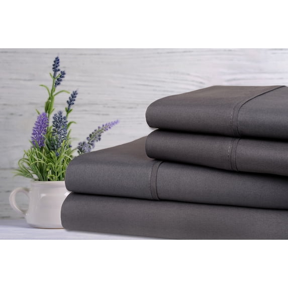 Rayon from Bamboo Lavender Infused Scented 4-Piece Sheet Set - 6 Colors - Grey - Full