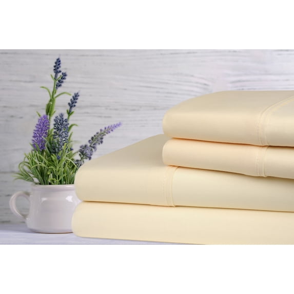 Rayon from Bamboo Lavender Infused Scented 4-Piece Sheet Set - 6 Colors - Ivory - Twin