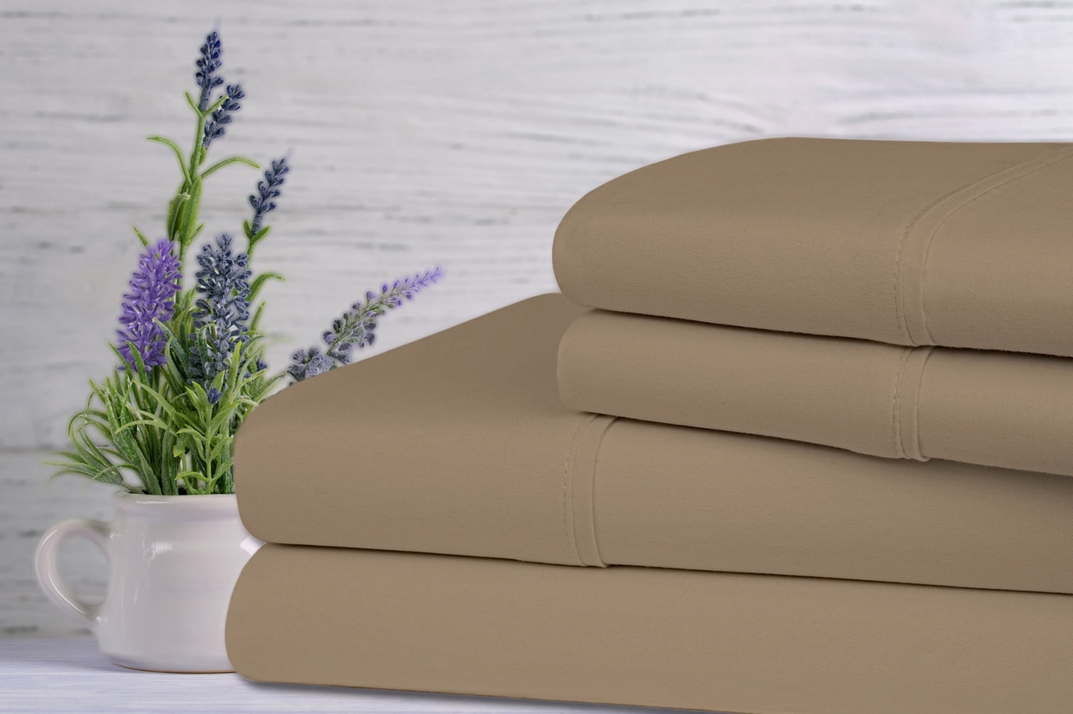 Rayon from Bamboo Lavender Infused Scented 4-Piece Sheet Set - 6 Colors - Taupe - Twin