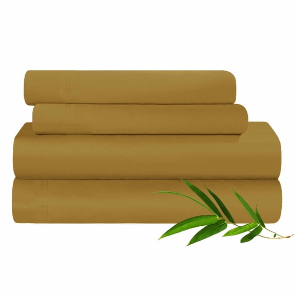 Rayon from Bamboo Solid Deep Pocket Sheet Set Gold / Full