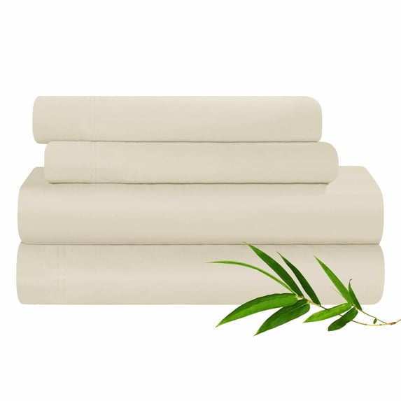 Rayon from Bamboo Solid Deep Pocket Sheet Set Ivory / Full