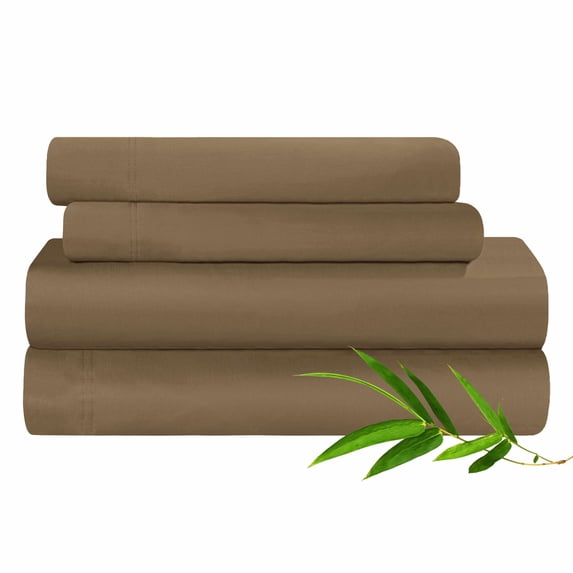 Rayon from Bamboo Solid Deep Pocket Sheet Set Taupe / Full