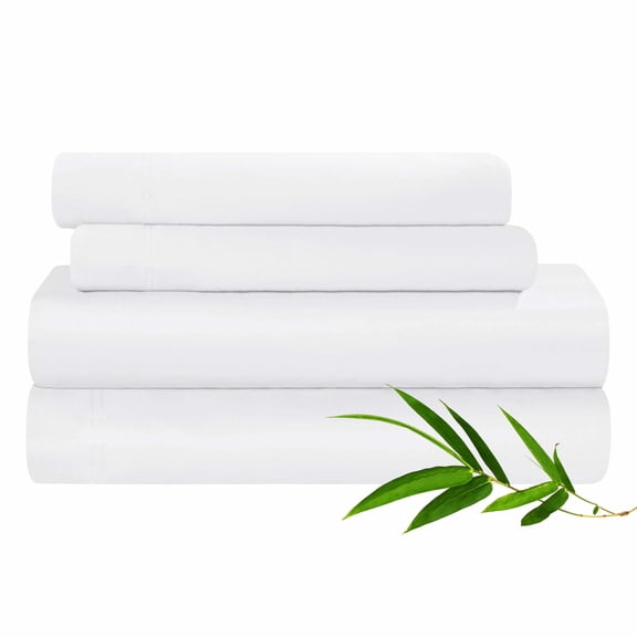 Rayon from Bamboo Solid Deep Pocket Sheet Set White / Full