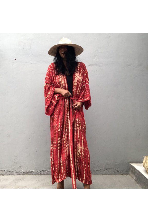 Rayon printed cardigan bikini cover-up loose-fitting sun protection beach jacket cardigan
