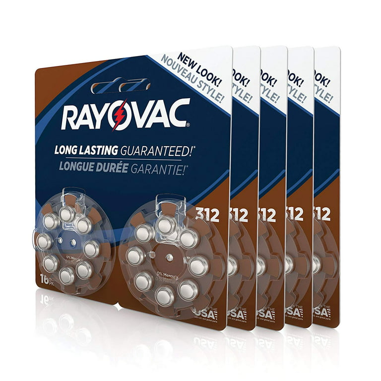 Rayovac 312 Extra Advanced Mercury Free Hearing Aid Batteries 80 Pack