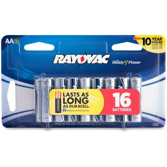 Rayovac 815-16SCF Alkaline Batteries, Carded (AA; 16 pk)