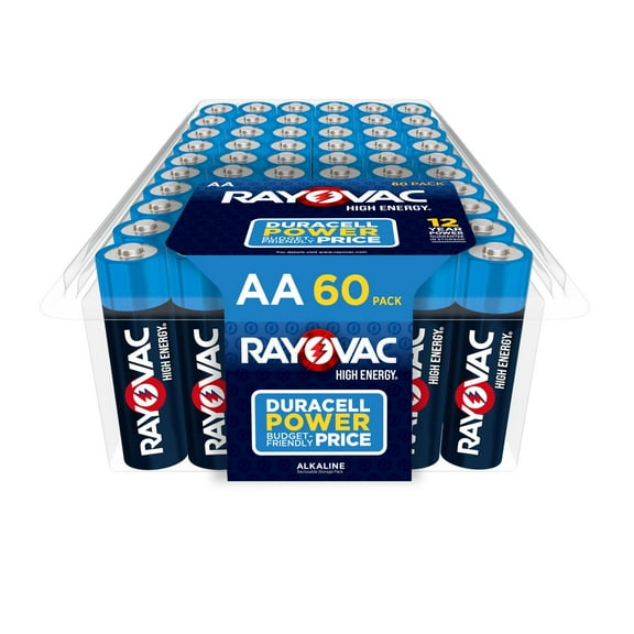 Rayovac AA Batteries, Double A Battery Alkaline, 60 Count