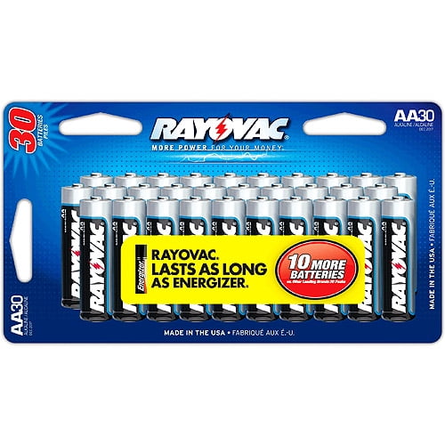 Rayovac Alkaline AA Batteries, 30 ct