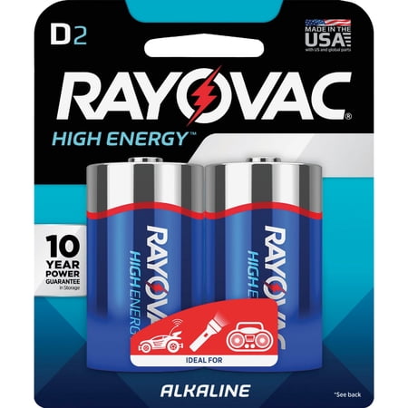 Rayovac D Alkaline Batteries, 813-2F, 2-Pack
