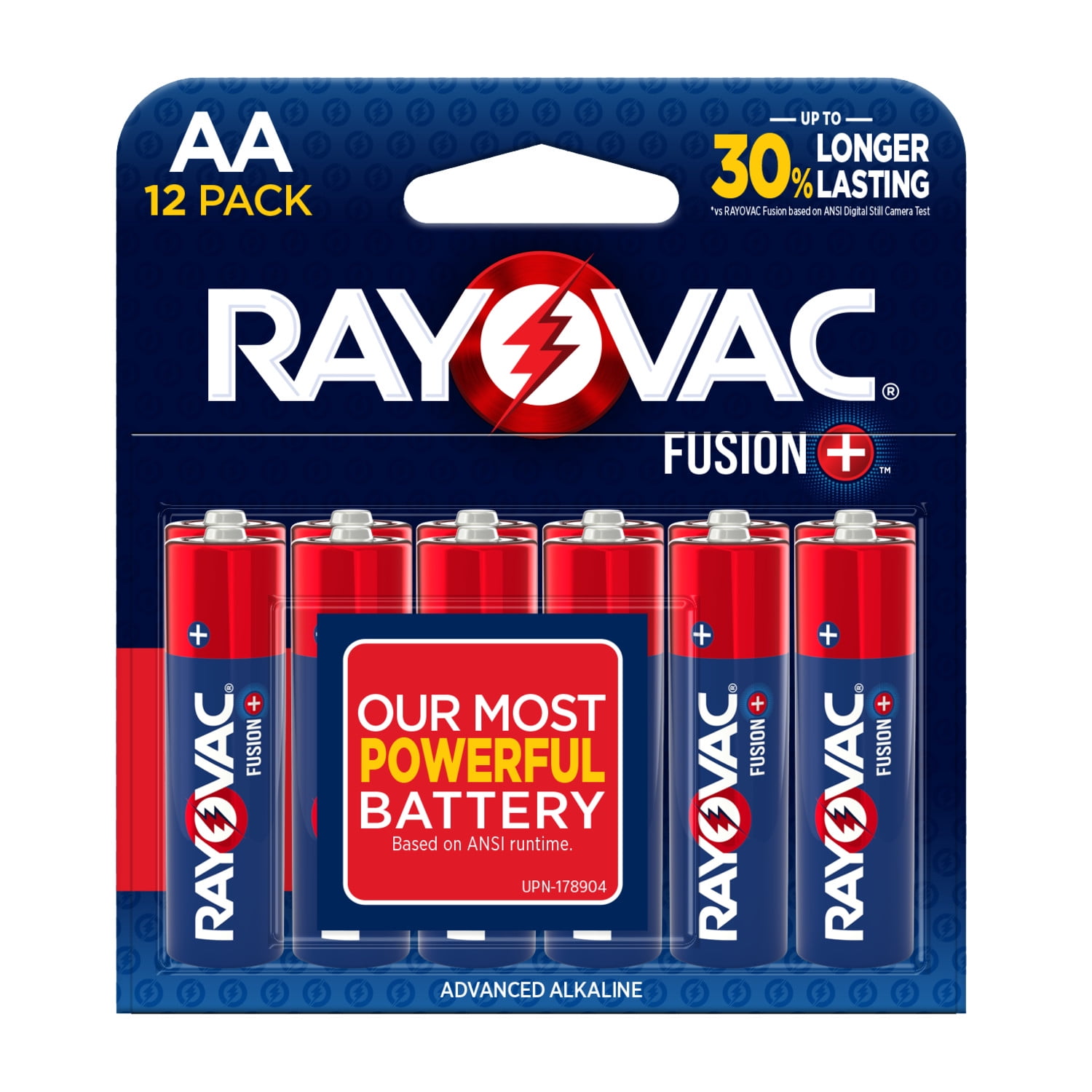 Rayovac Fusion AA Batteries (12 Pack), Double A Alkaline Batteries