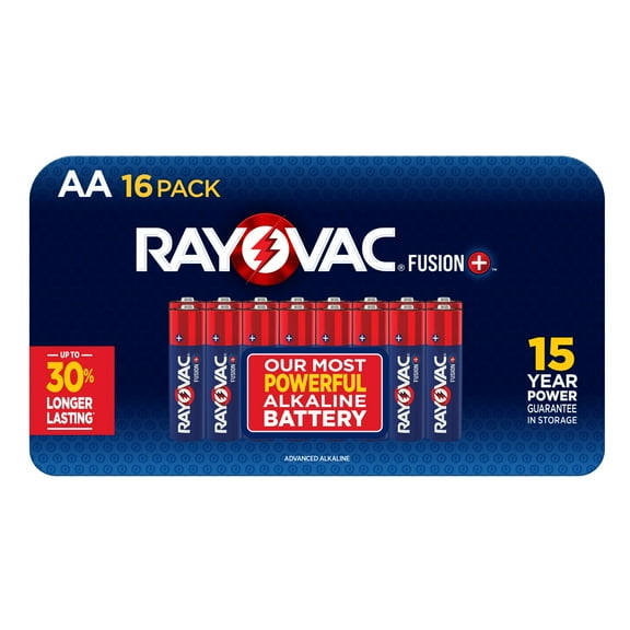 Rayovac Fusion AA Batteries (16 Pack), Double A Alkaline Batteries