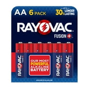 Rayovac Fusion AA Batteries (6 Pack), Double A Alkaline Batteries