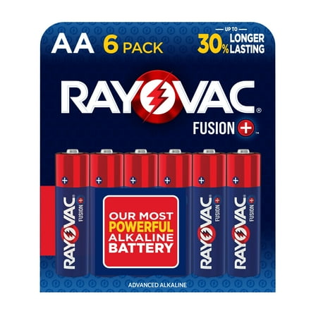 Rayovac Fusion AA Batteries (6 Pack), Double A Alkaline Batteries
