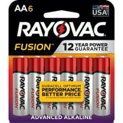 Rayovac Fusion AA Batteries (6 Pack), Double A Alkaline Batteries