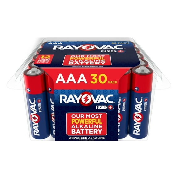 Rayovac Fusion AAA Batteries (30 Pack), Triple A Alkaline Batteries