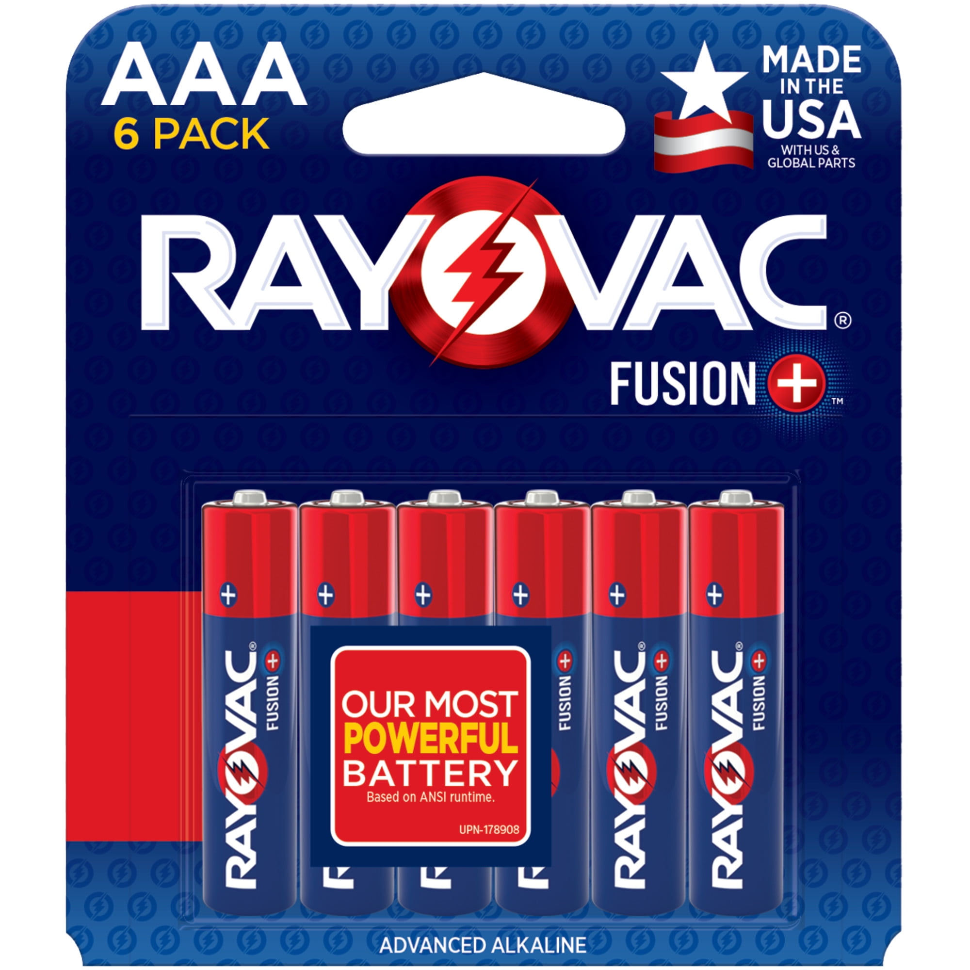 Rayovac Fusion AAA Batteries (6 Pack), Triple A Alkaline Batteries