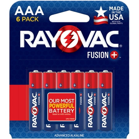 Rayovac Fusion AAA Batteries (6 Pack), Triple A Alkaline Batteries