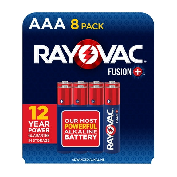Rayovac Fusion AAA Batteries (8 Pack), Triple A Alkaline Batteries