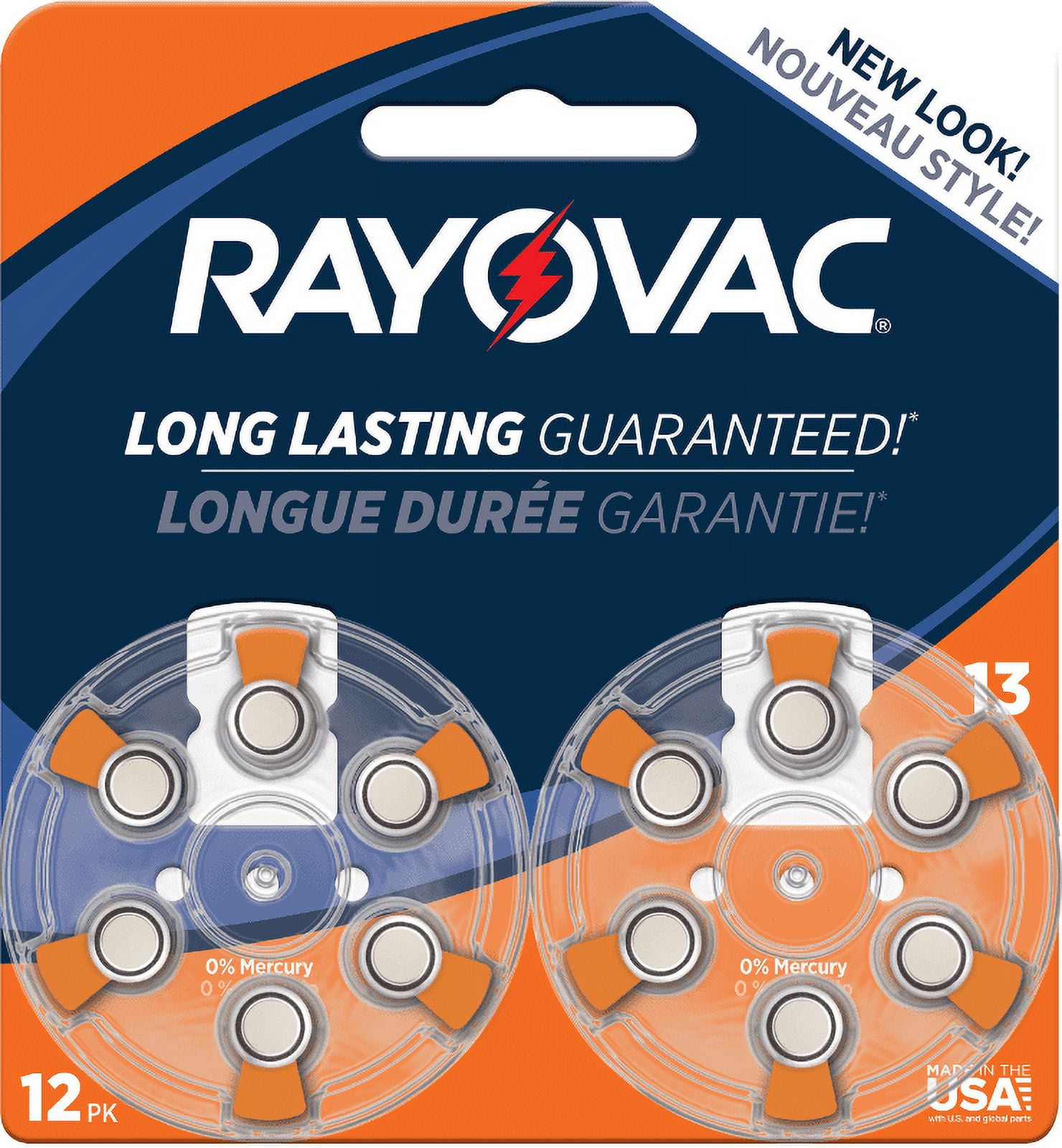 Rayovac Hearing Aid Battery Size 13, 12-Pack, L13ZA-12ZMB