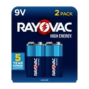 Rayovac High Energy 9V Batteries 2 Pack, Alkaline 9 Volt Batteries
