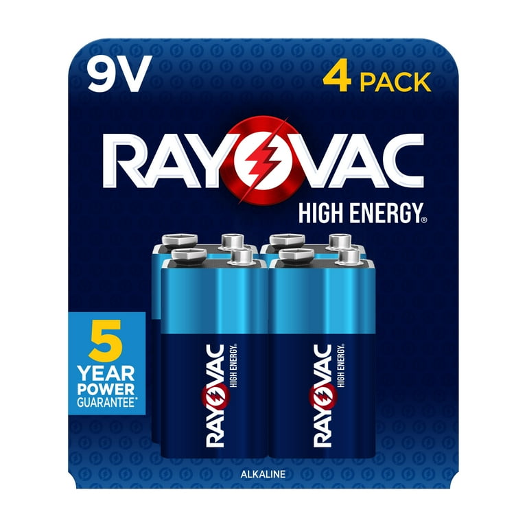 High Energy Premium Alkaline 9V Batteries, 4/Pack