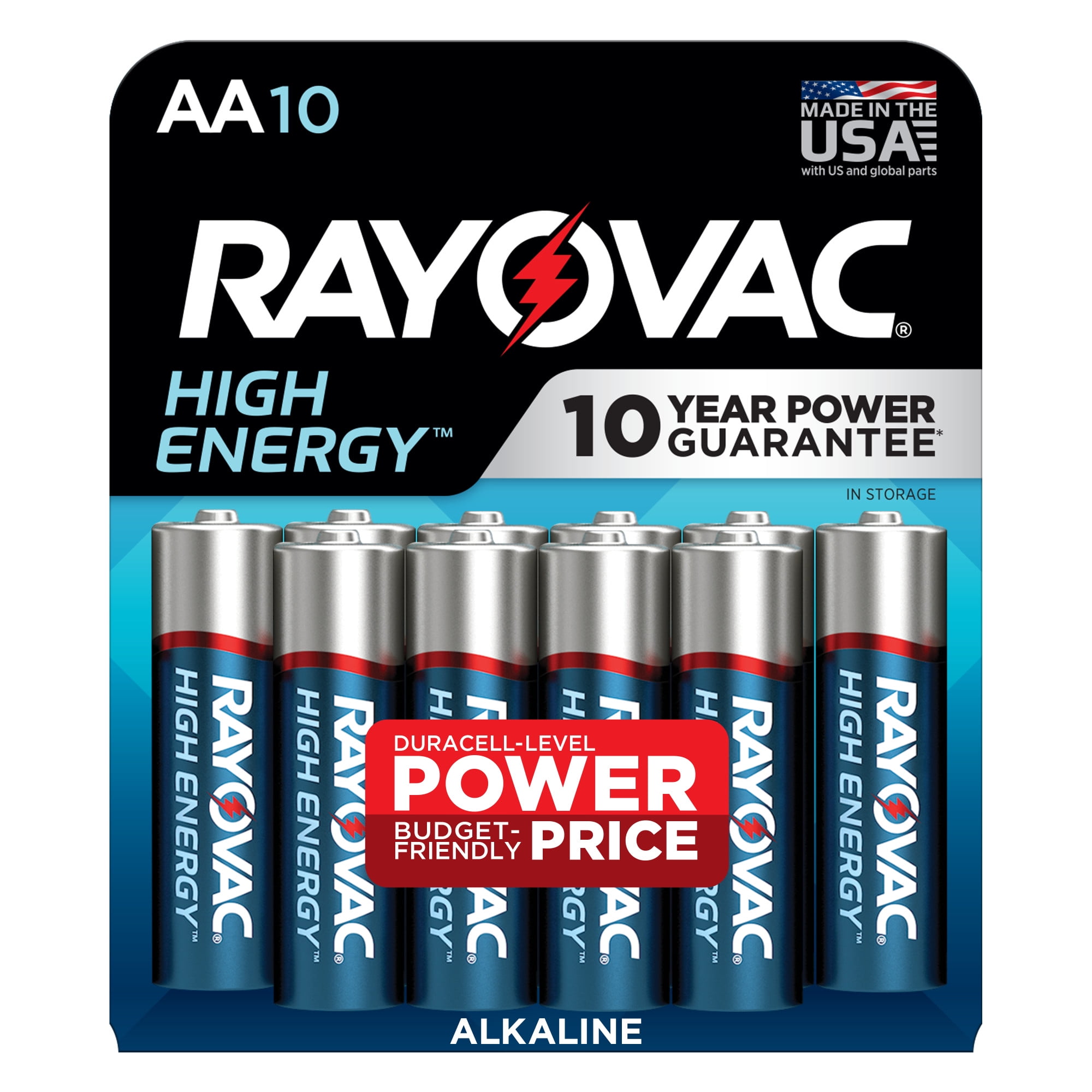 Rayovac High Energy AA Batteries (10 Pack), Double A Batteries