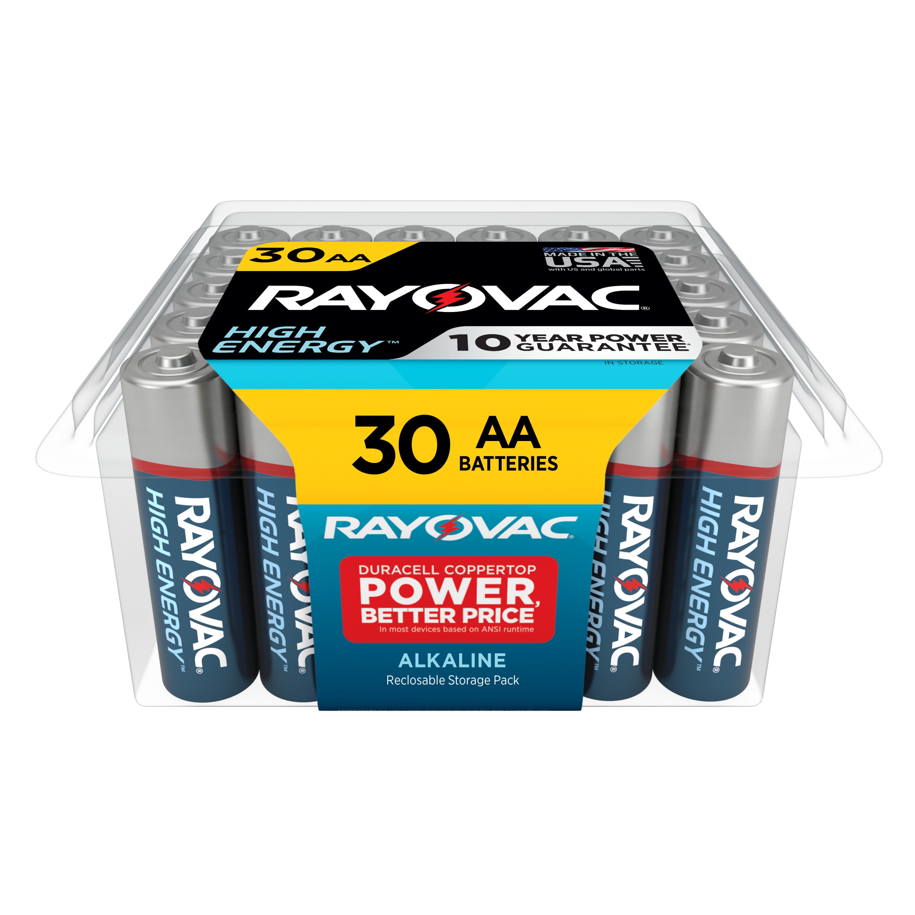 Rayovac High Energy AA Batteries (30 Pack), Double A Batteries