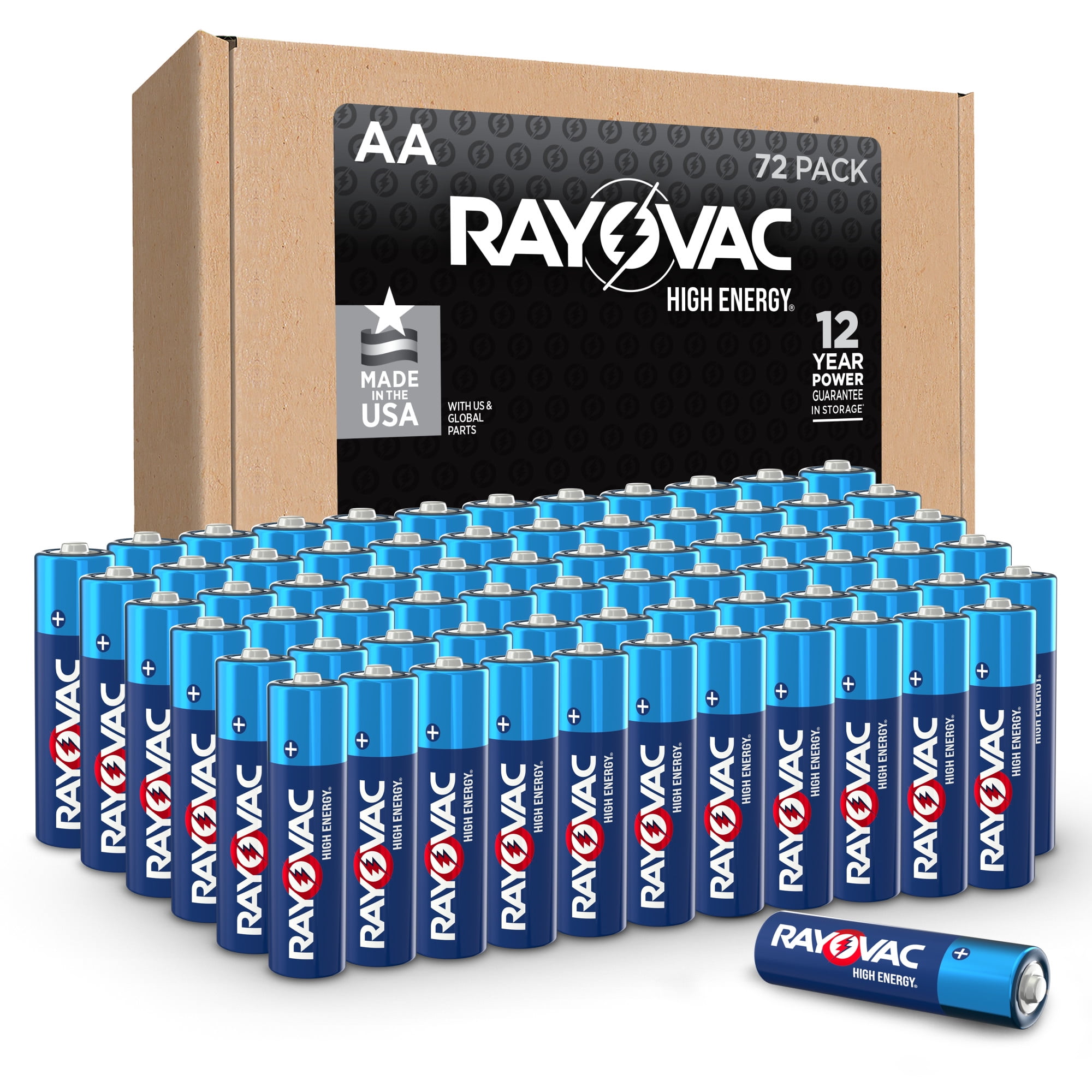 Rayovac High Energy AA Batteries (72 Pack), Double A Batteries