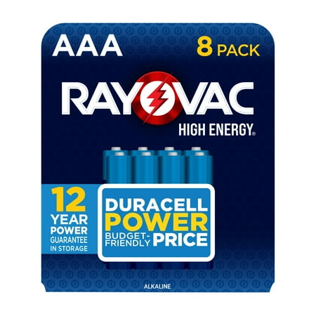 Rayovac - High Energy AAA Batteries (8 Pack), Alkaline Triple A Batteries