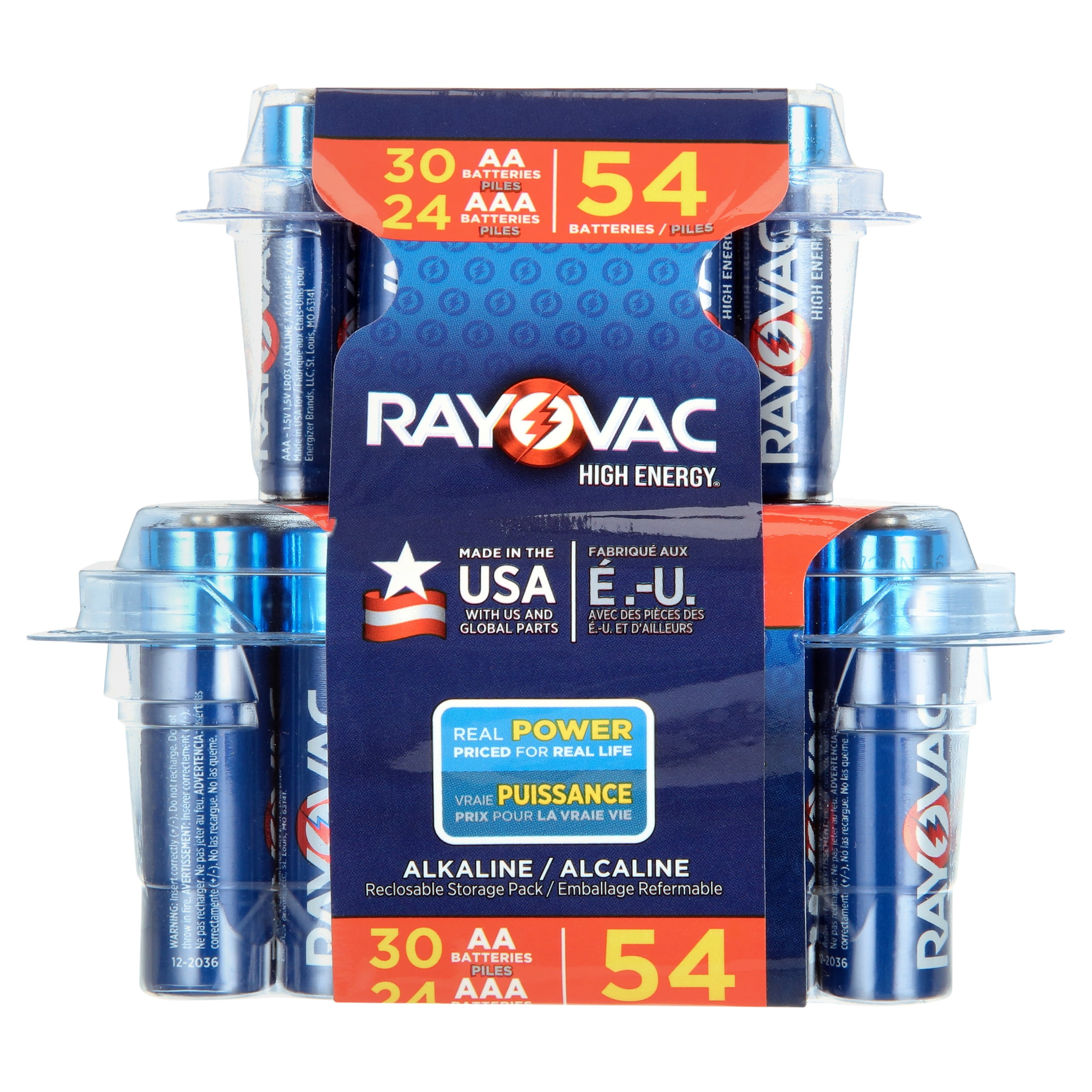 Rayovac High Energy Alkaline, 30 AA & 24 AAA Batteries, 54 Count