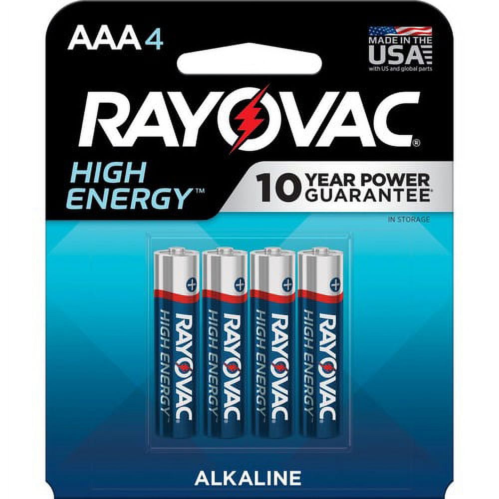 Rayovac High Energy Alkaline AAA Batteries - For Flashlight, Remote Control, Mouse - AAA - 4 / Pack