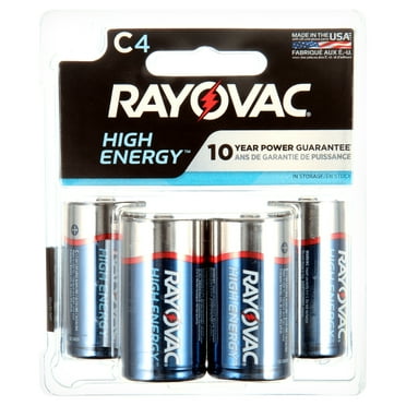 Rayovac High Energy C Batteries (4 Pack), Alkaline C Cell Batteries