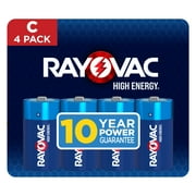 Rayovac High Energy C Batteries 4 Pack, Alkaline C Cell Batteries