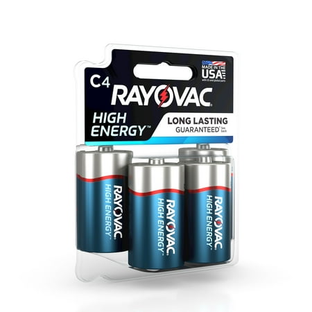 Rayovac High Energy C Batteries (4 Pack), Alkaline C Cell Batteries