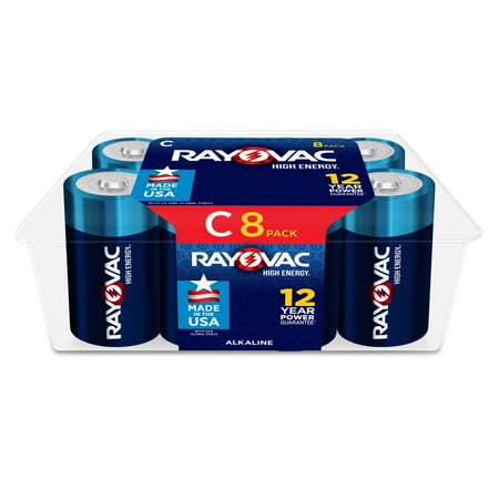 Rayovac High Energy C Batteries (8 Pack), Alkaline C Cell Batteries